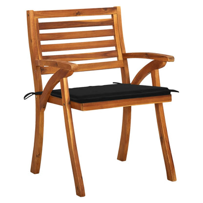 Chaises de jardin avec coussins lot de 4 Bois de teck solide