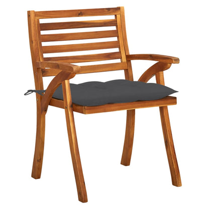 Chaises de jardin avec coussins lot de 4 Bois de teck solide