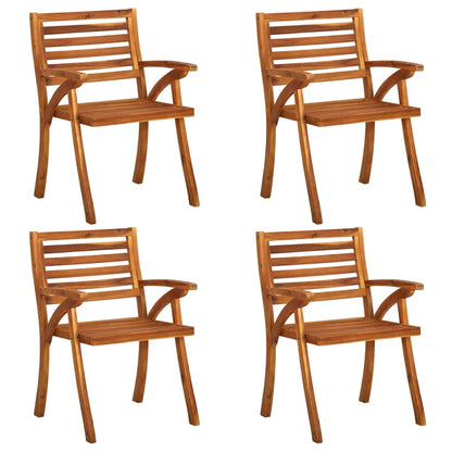 Chaises de jardin avec coussins lot de 4 Bois de teck solide