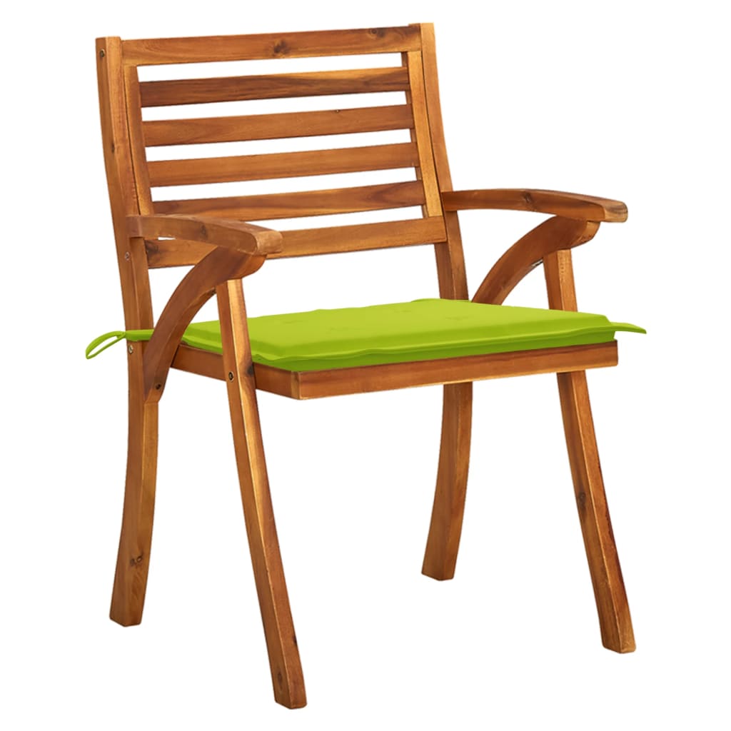 Chaises de jardin avec coussins lot de 8 Bois d'acacia solide