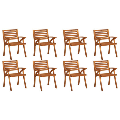 Chaises de jardin avec coussins lot de 8 Bois d'acacia solide