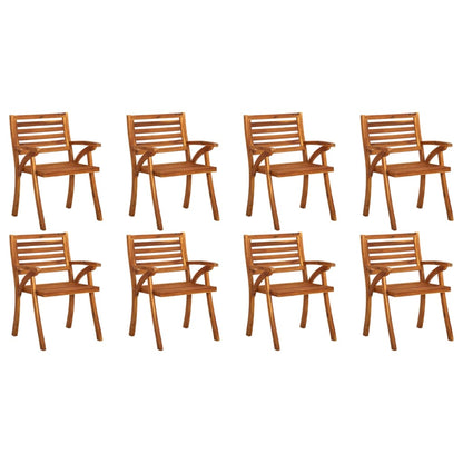 Chaises de jardin avec coussins lot de 8 Bois d'acacia solide