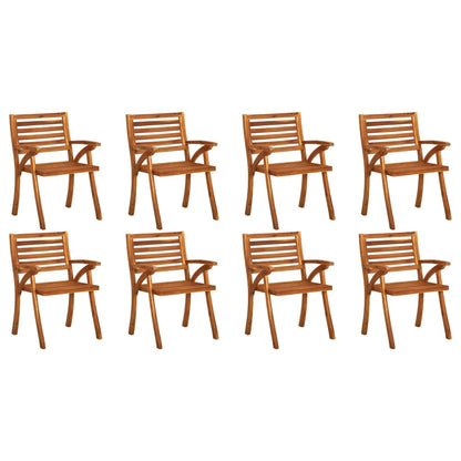 Chaises de jardin avec coussins lot de 8 Bois d'acacia solide