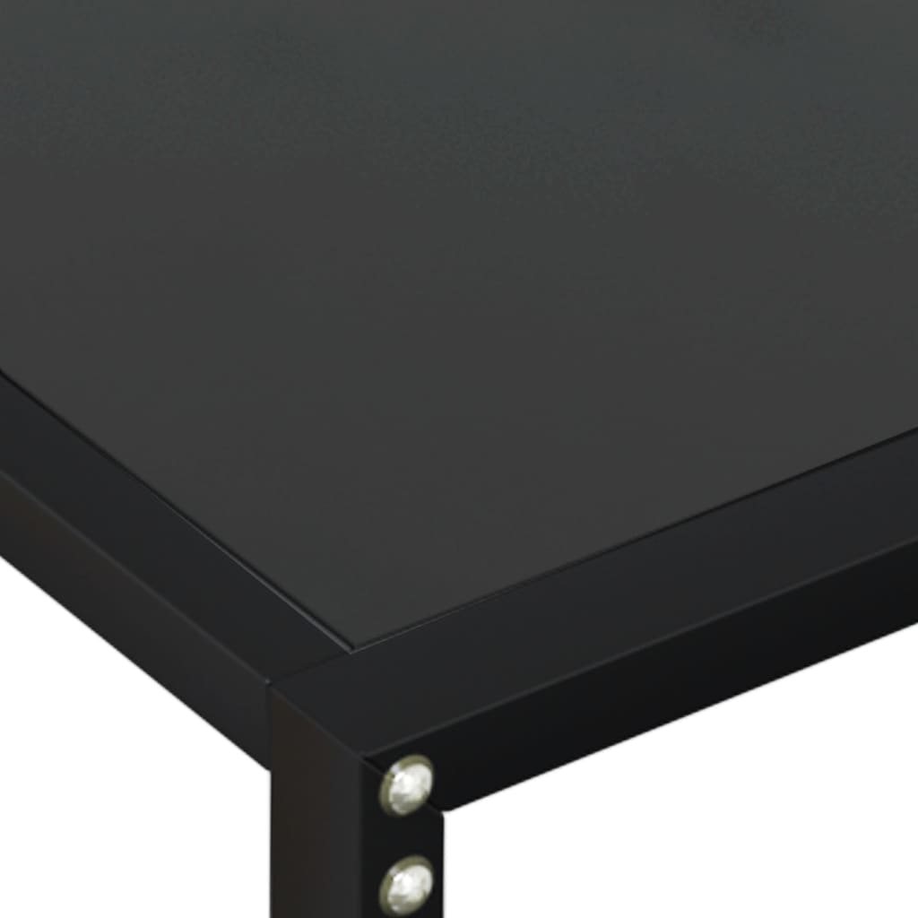 Table console Noir 140x35x75,5 cm Verre trempé