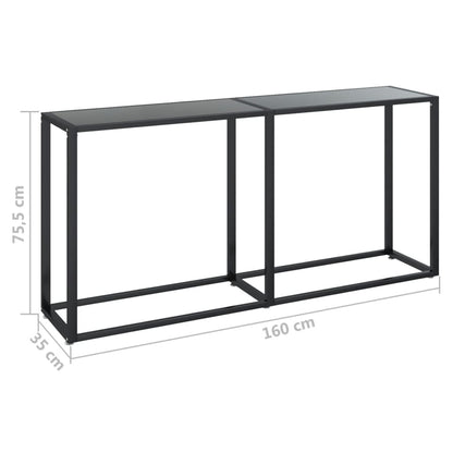 Table console Noir 160x35x75,5 cm Verre trempé