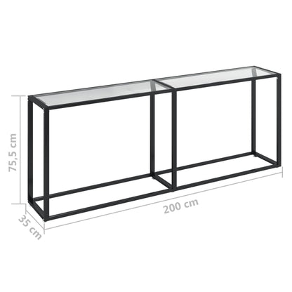 Table console Transparent 200x35x75,5 cm Verre trempé