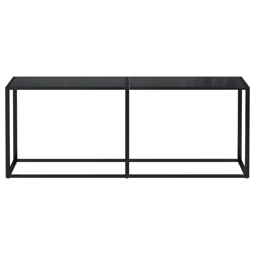 Table console Noir 200x35x75,5 cm Verre trempé