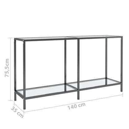 Table console Transparent 140x35x75,5 cm Verre trempé