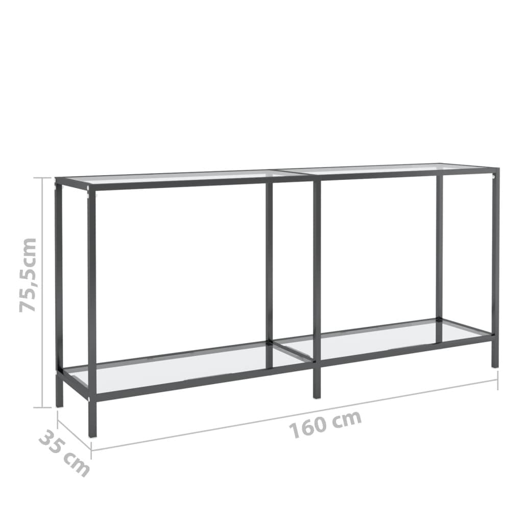 Table console Transparent 160x35x75,5 cm Verre trempé