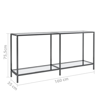 Table console Transparent 160x35x75,5 cm Verre trempé