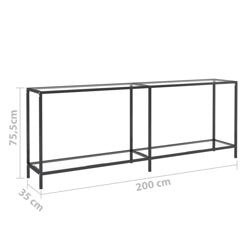 Table console Transparent 200x35x75,5 cm Verre trempé