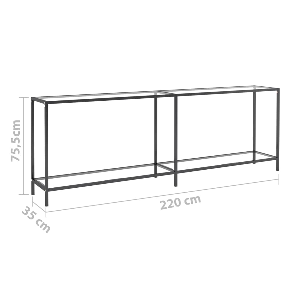 Table console Transparent 220x35x75,5 cm Verre trempé