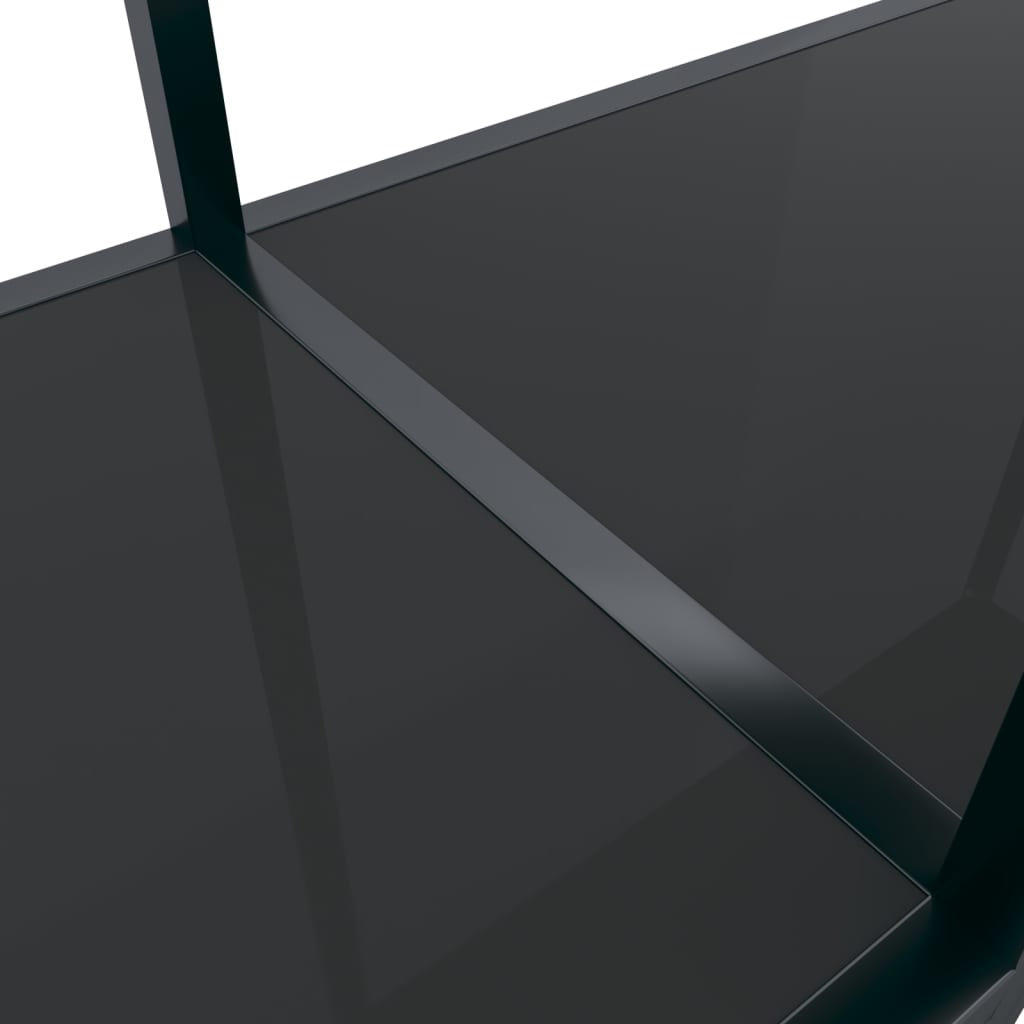 Table console Noir 220x35x75,5 cm Verre trempé