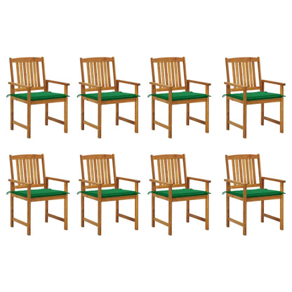 Chaises de jardin avec coussins lot de 8 Bois d'acacia solide