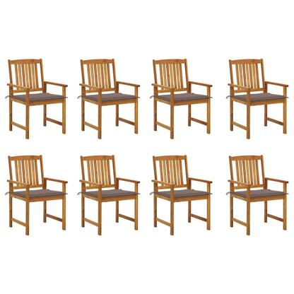 Chaises de jardin avec coussins lot de 8 Bois d'acacia solide