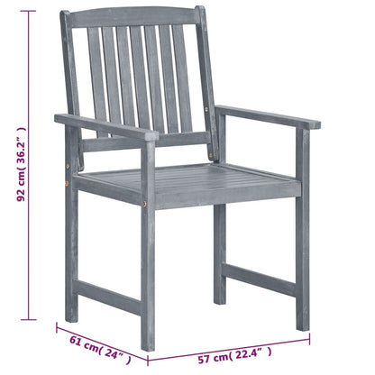 Chaises de jardin lot de 8 Bois massif d'acacia Gris