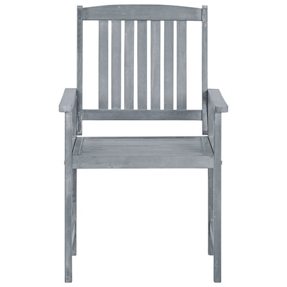 Chaises de jardin et coussins lot de 8 Bois acacia solide Gris