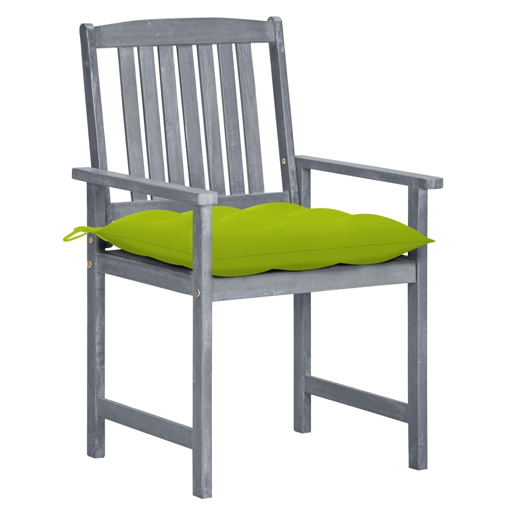 Chaises de jardin et coussins lot de 8 Bois acacia solide Gris