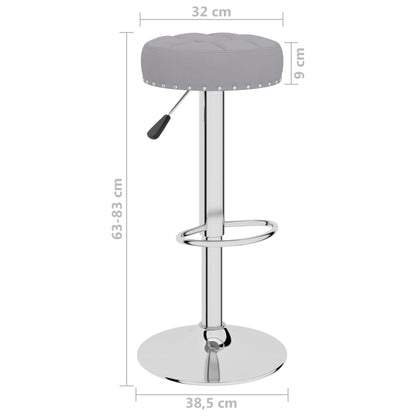 Tabourets de bar lot de 2 gris tissu