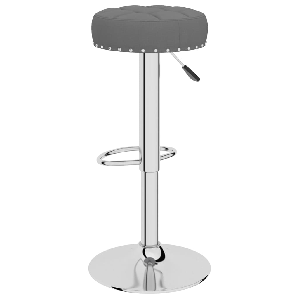 Tabourets de bar lot de 2 gris foncé tissu