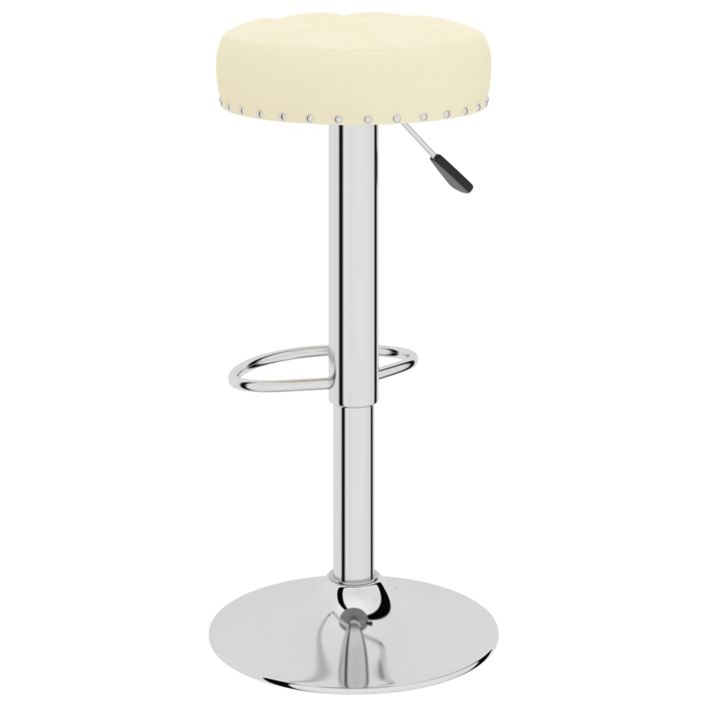 Tabourets de bar lot de 2 crème tissu