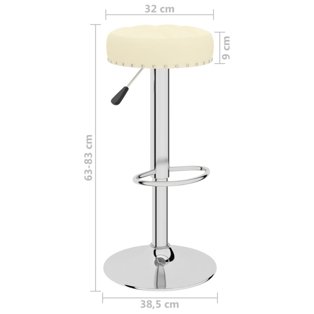 Tabourets de bar lot de 2 crème tissu