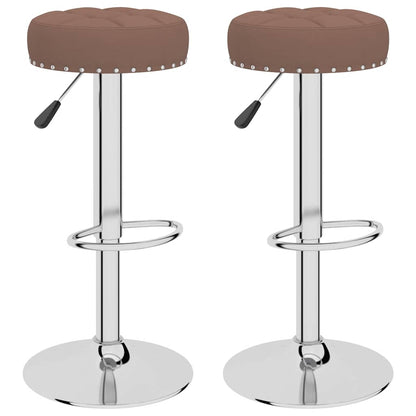 Tabourets de bar lot de 2 marron tissu