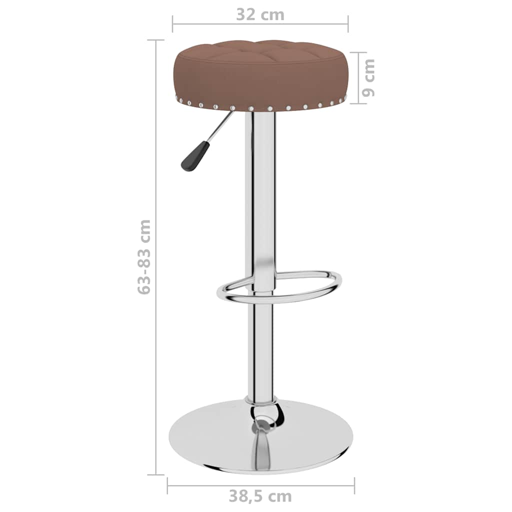 Tabourets de bar lot de 2 marron tissu