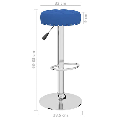 Tabourets de bar lot de 2 bleu tissu