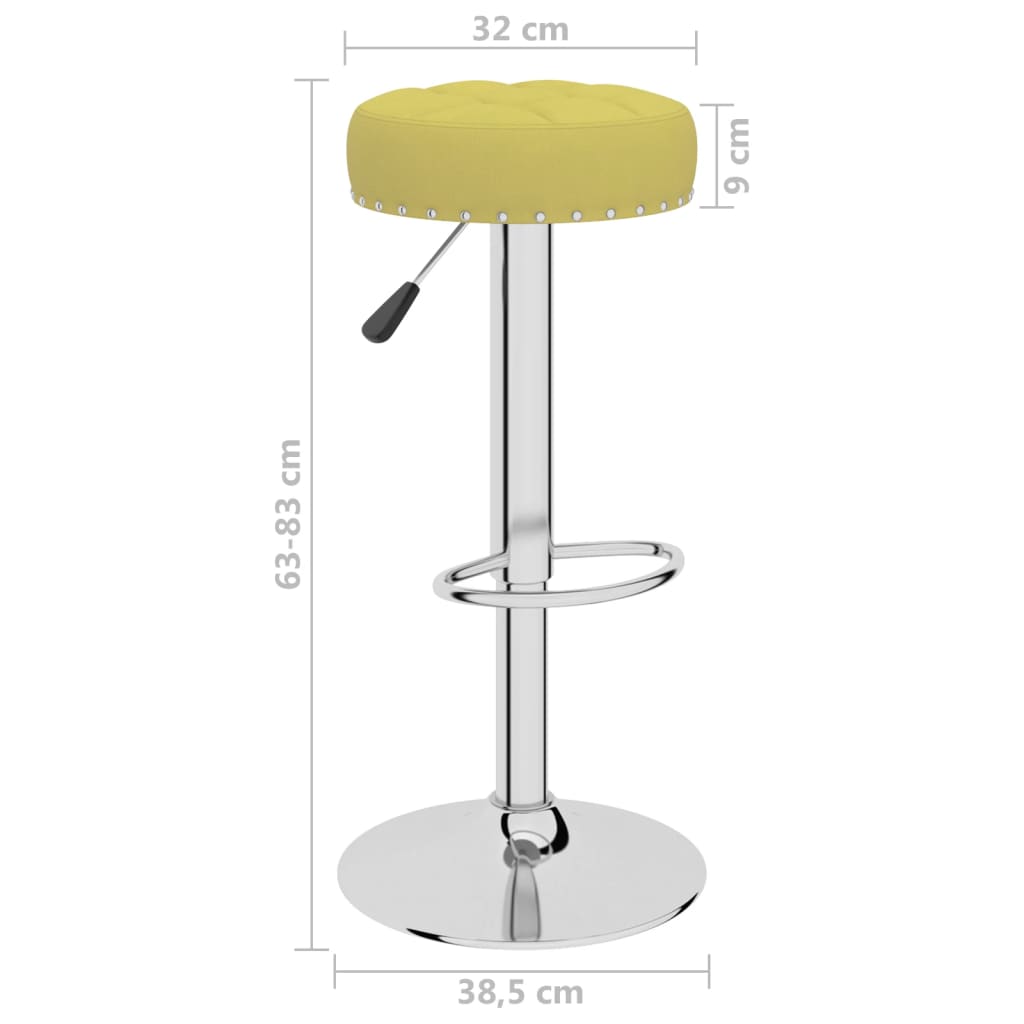 Tabourets de bar lot de 2 vert tissu