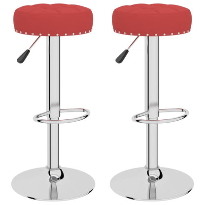 Tabourets de bar lot de 2 rouge bordeaux tissu