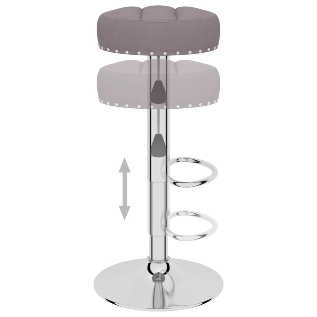 Tabourets de bar lot de 2 taupe tissu