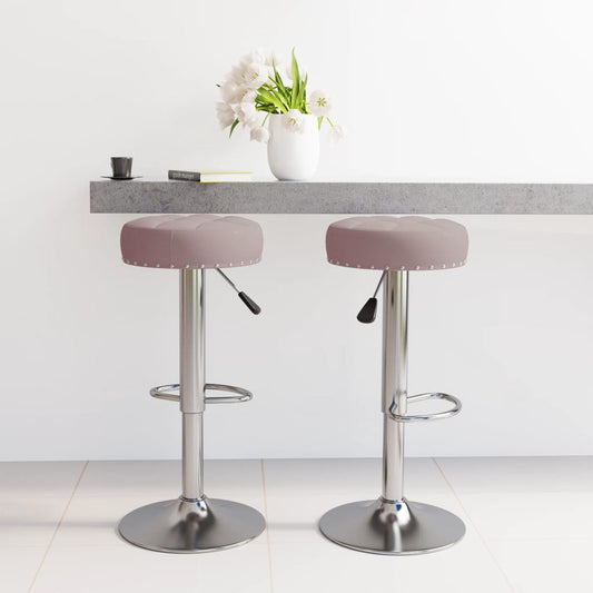 Tabourets de bar lot de 2 taupe tissu