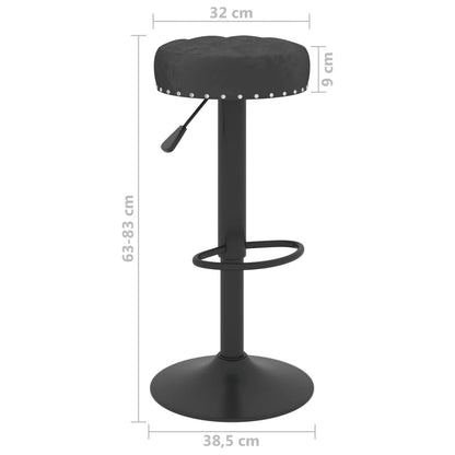 vidaXL Tabourets de bar lot de 2 noir velours