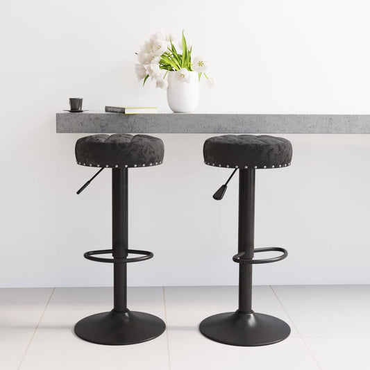 vidaXL Tabourets de bar lot de 2 noir velours