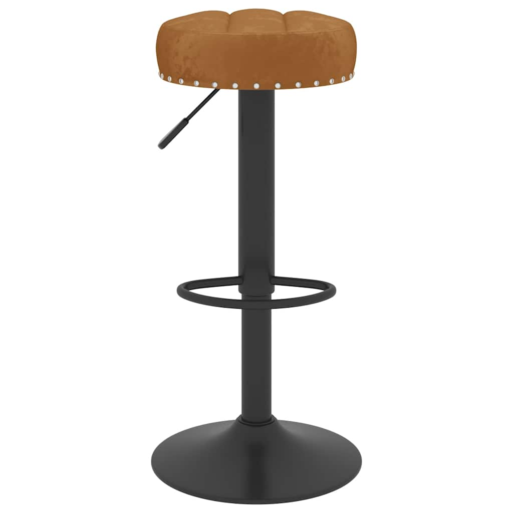 Tabourets de bar lot de 2 marron velours