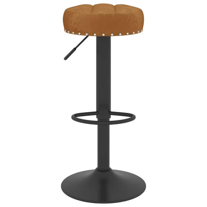 Tabourets de bar lot de 2 marron velours