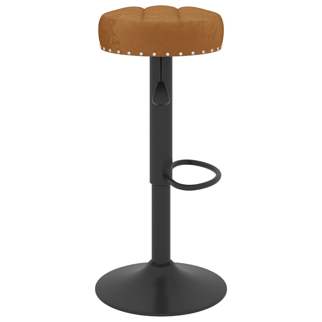 Tabourets de bar lot de 2 marron velours