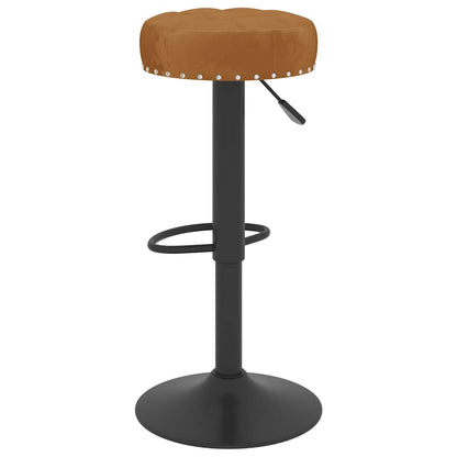 Tabourets de bar lot de 2 marron velours