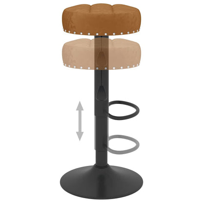 Tabourets de bar lot de 2 marron velours