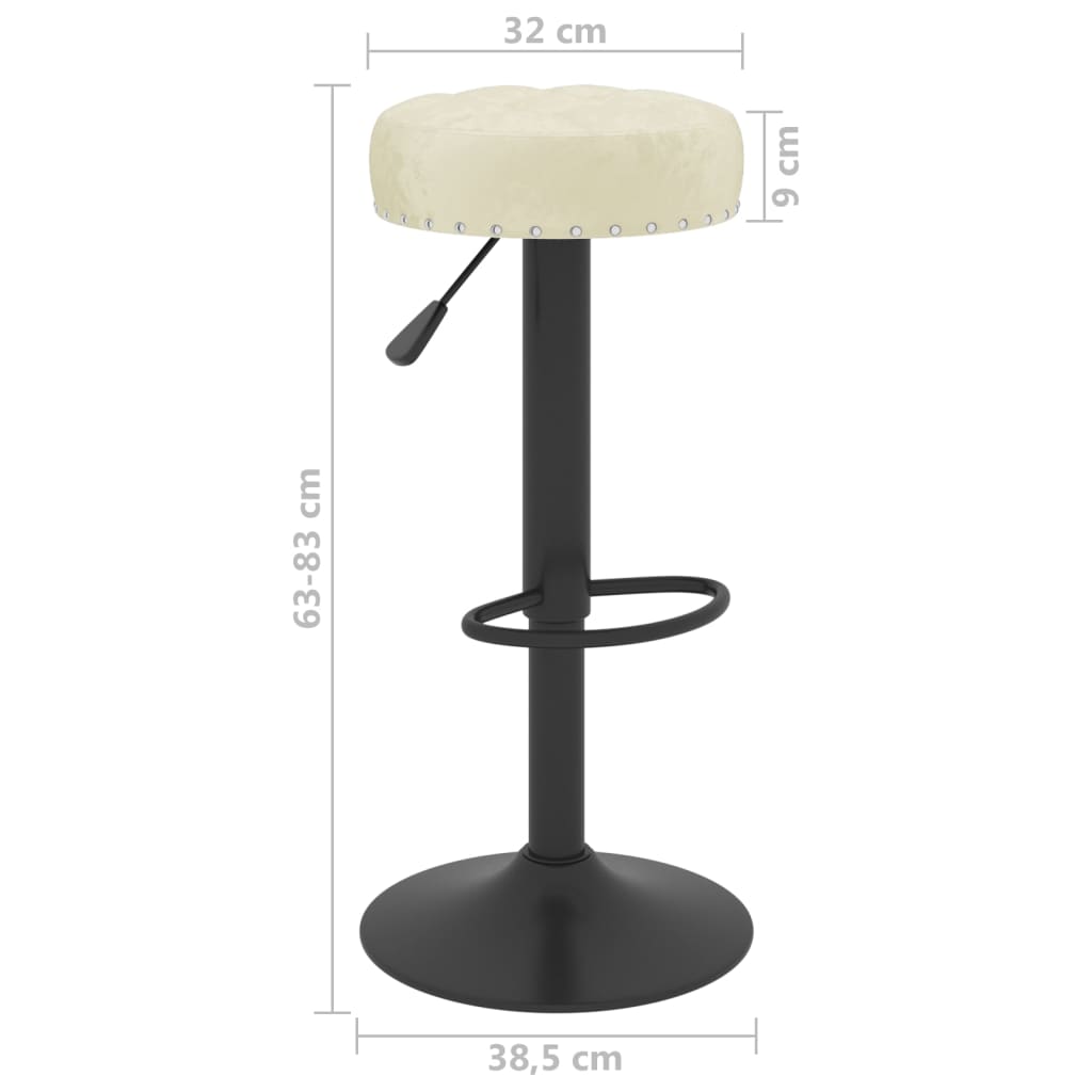 Tabourets de bar lot de 2 crème velours