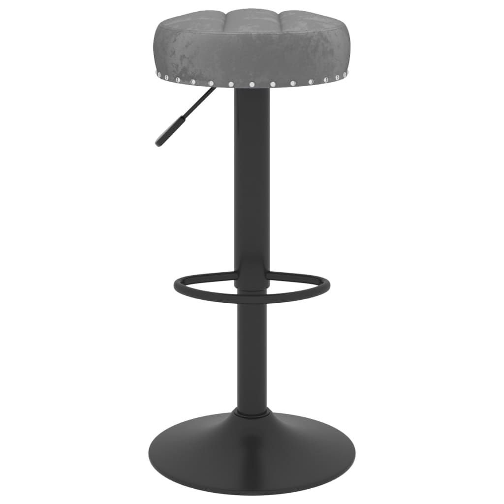 Tabourets de bar lot de 2 gris foncé velours