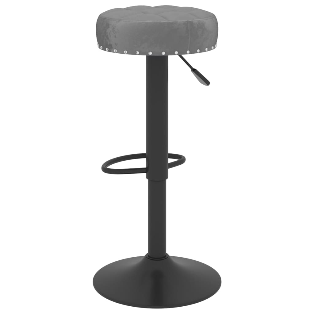 Tabourets de bar lot de 2 gris foncé velours