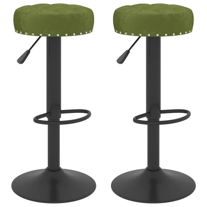 Tabourets de bar lot de 2 vert clair velours