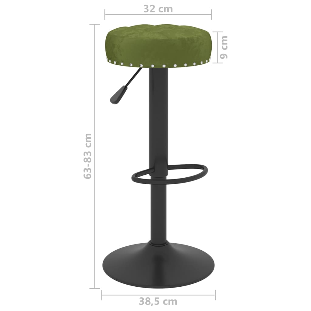 Tabourets de bar lot de 2 vert clair velours