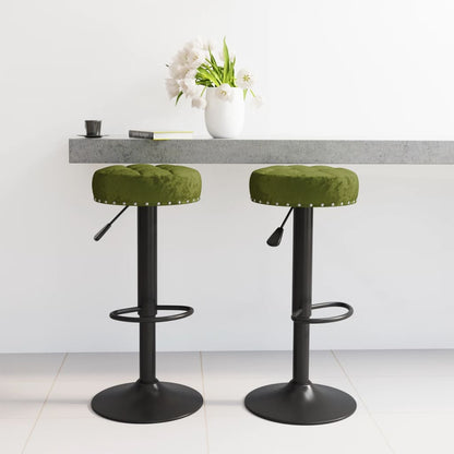 Tabourets de bar lot de 2 vert clair velours