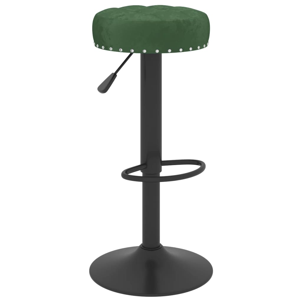 Tabourets de bar lot de 2 vert foncé velours