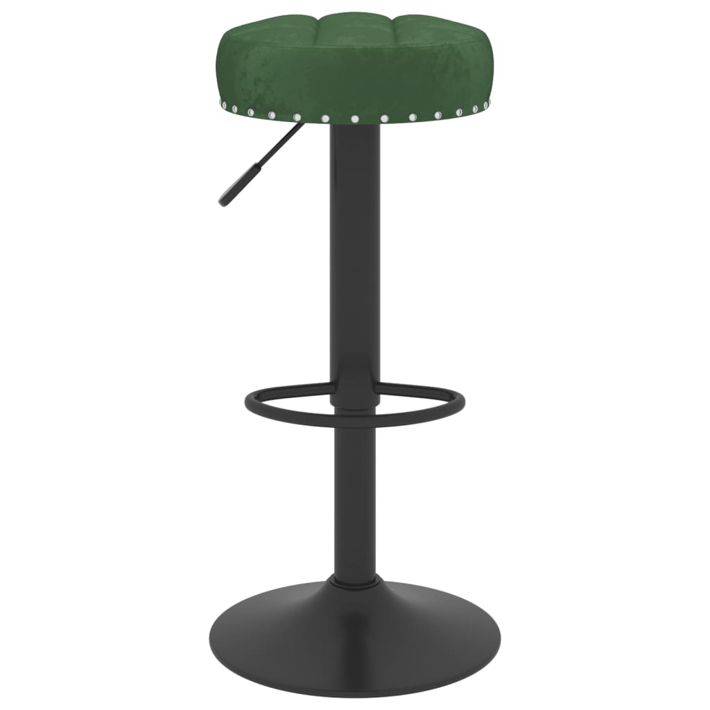 Tabourets de bar lot de 2 vert foncé velours