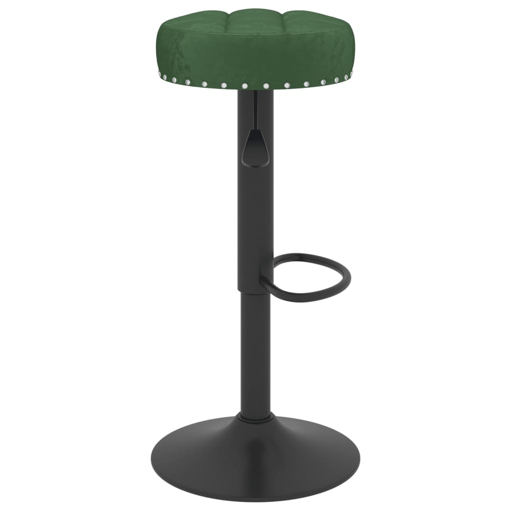 Tabourets de bar lot de 2 vert foncé velours