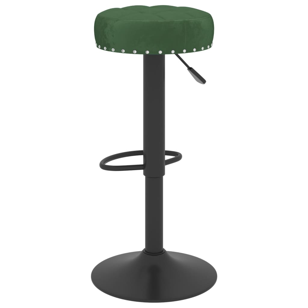 Tabourets de bar lot de 2 vert foncé velours